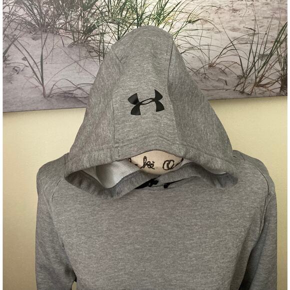 Under Armour Fitted Coldgear hoodie grey Sweatshirt, women's size medium - Picture 2 of 7